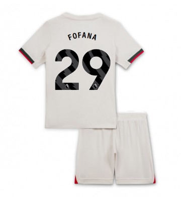 Chelsea Wesley Fofana #29 Udebanetrøje Børn 2025-26 Kortærmet (+ Korte bukser)